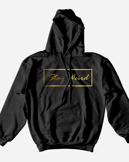 twiceweird stayweird-goldfont Black hoodie