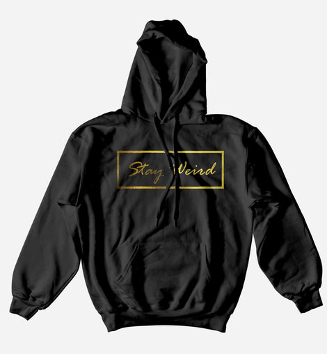 twiceweird stayweird-goldfont Black hoodie